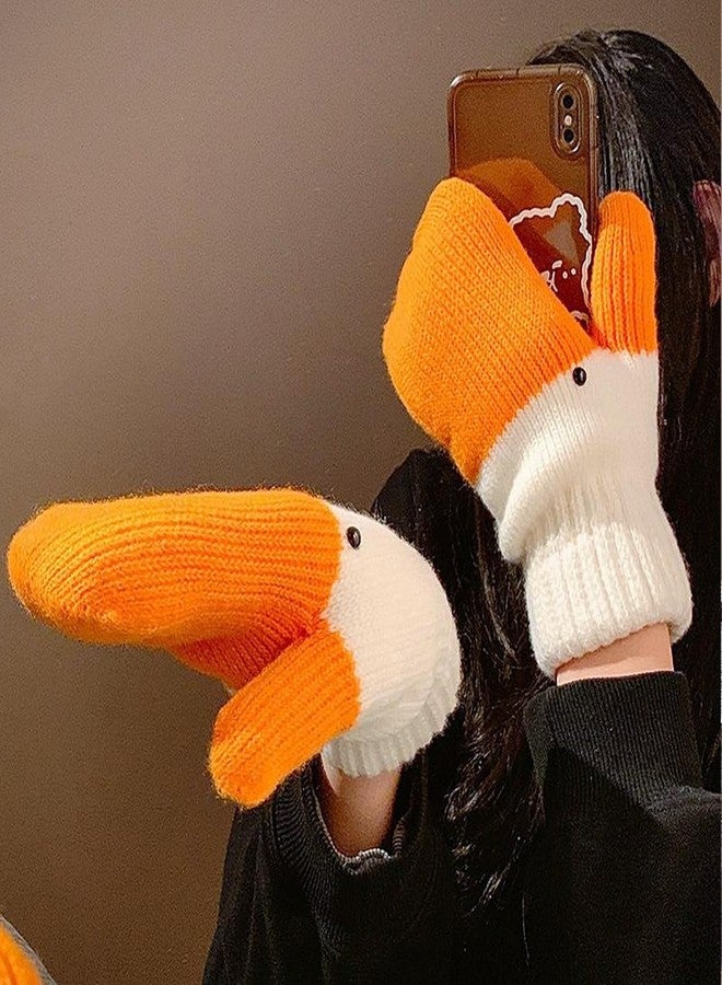 Gootd Winter Goose Gloves, Funny Novelty Animal Gloves with Thermal Soft Lining, Cute Goose Mittens Gift for Girl Friend Women (1, goose, Regular size) - Image 5